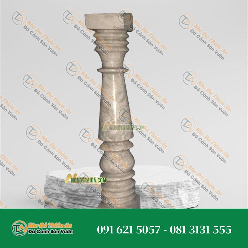 Con tiện đá hoa cương trắng kem 10.5×10.5x62cm