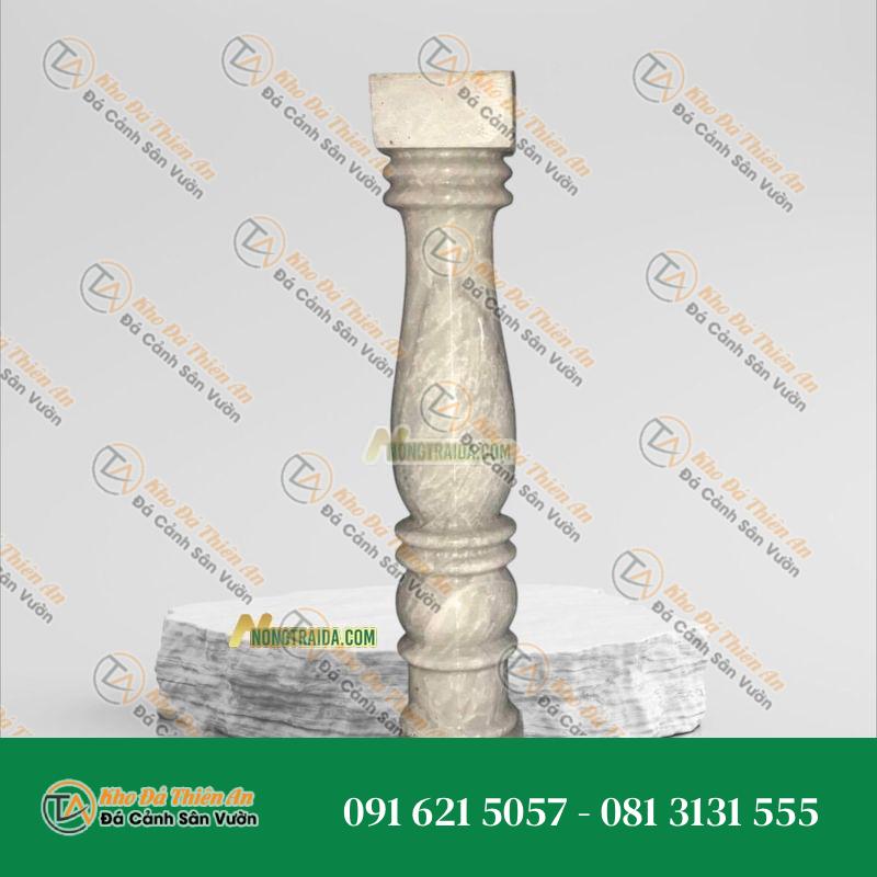 Con tiện đá hoa cương trắng kem 11.5×11.5x60cm