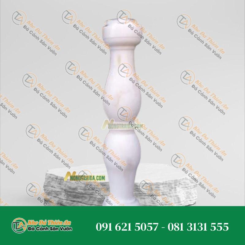 Con tiện đá trắng sứ 12x12x51cm