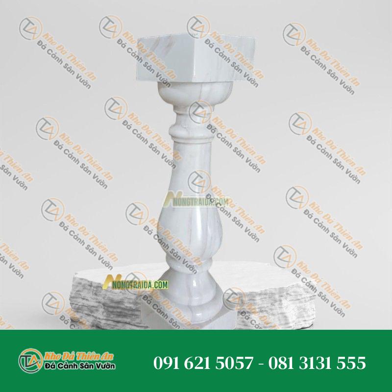 Con tiện đá trắng vân gỗ tự nhiên 11x11x55cm