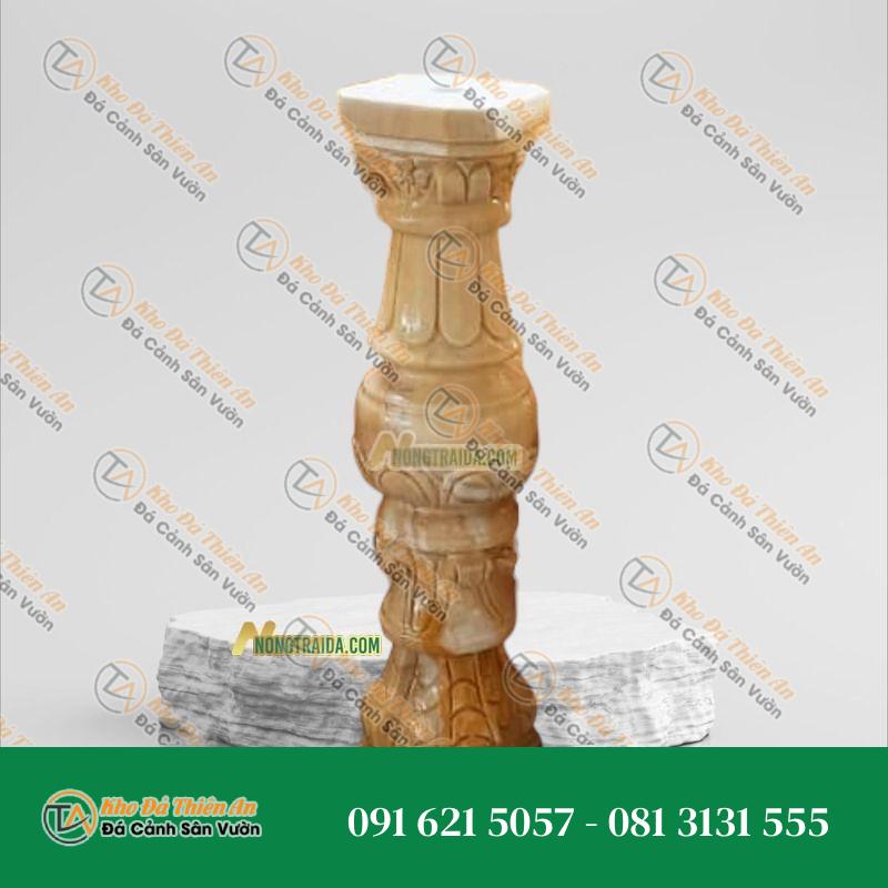 Con tiện đá tự nhiên vàng cà rốt 11.5×11.5x60cm