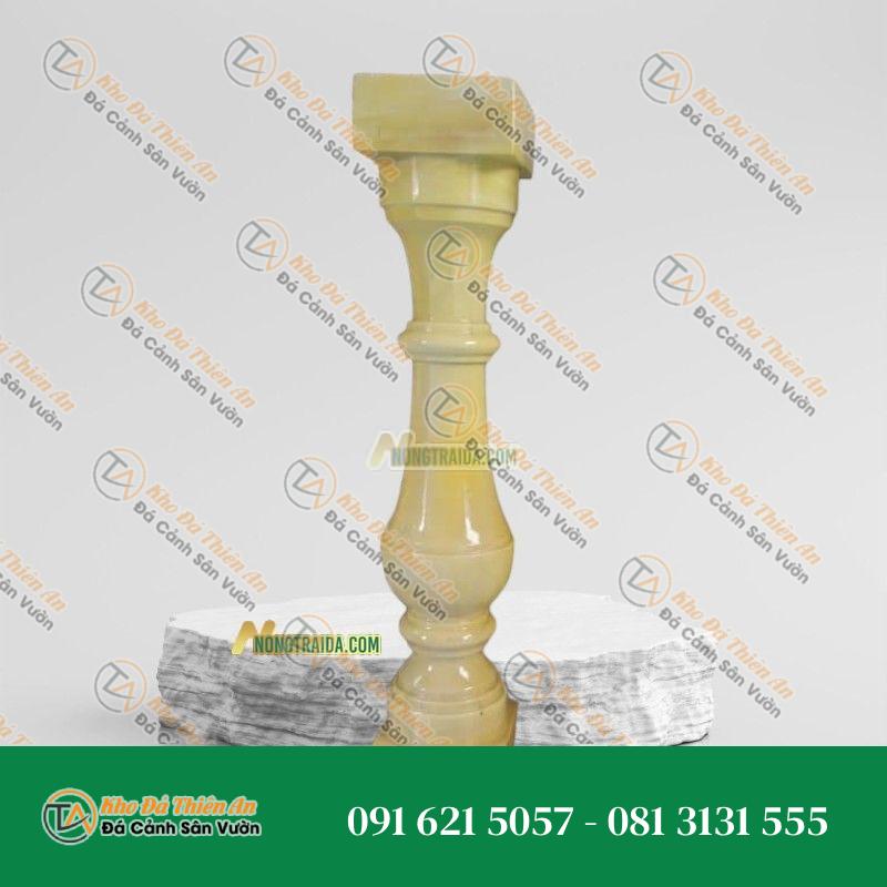 Con tiện đá tự nhiên vàng cà rốt 11x11x55cm