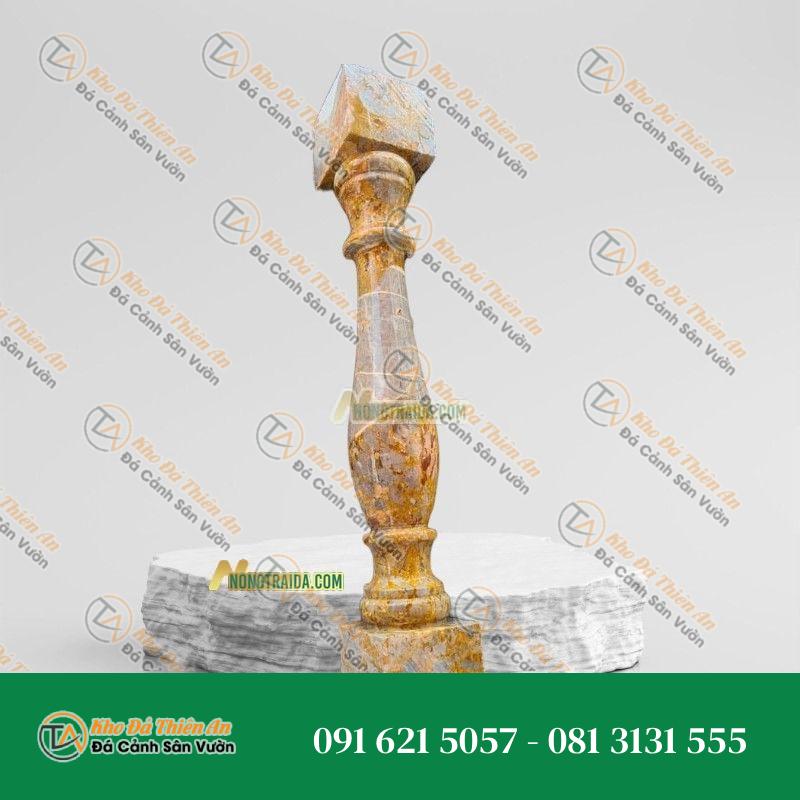 Con tiện đá tự nhiên vàng cà rốt 12x12x51cm