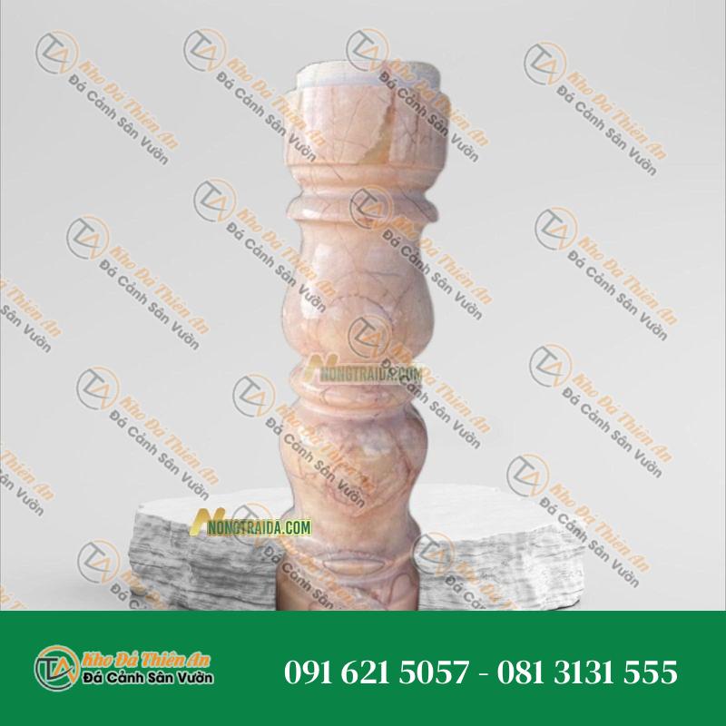 Con tiện đá tự nhiên vàng kim tuyến 10.5×10.5x62cm