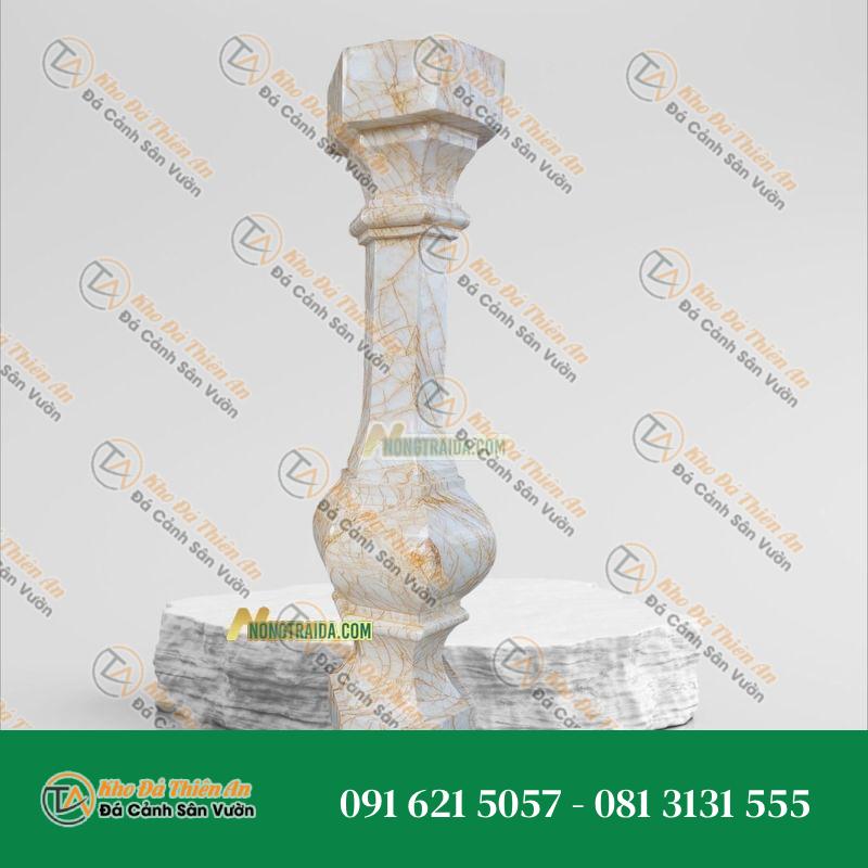 Con tiện đá vàng lục giác cao cấp 12x12x51cm