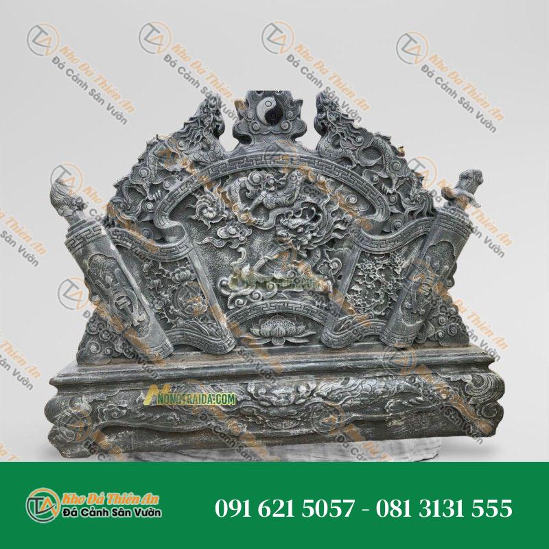 Cuốn Thư Đá Lăng Mộ Cẩm Thạch Xám 181x196cm