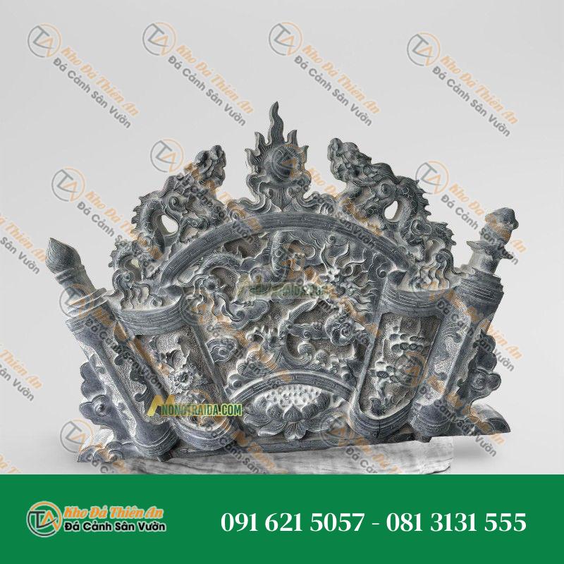 Cuốn Thư Đá Lăng Mộ Xanh Đen 206x210cm