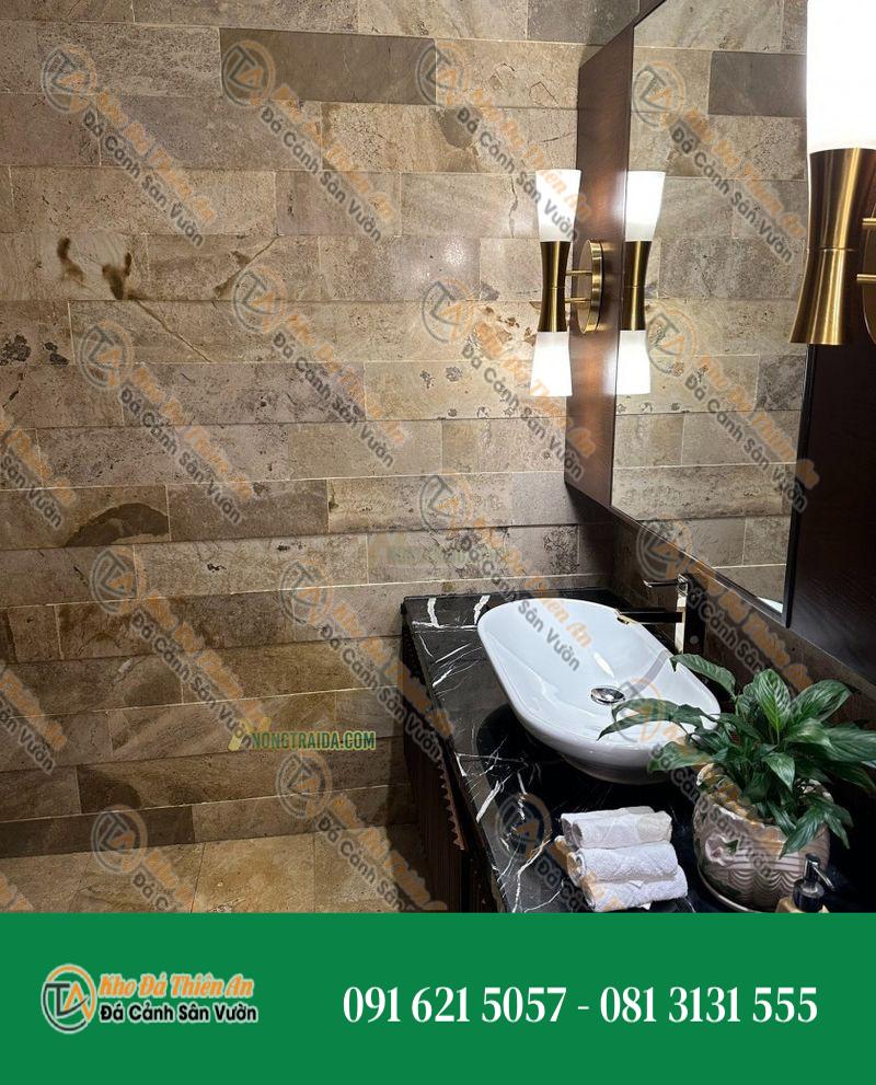 Đá cẩm thạch sô cô la ốp tường nhà vệ sinh, phòng tắm