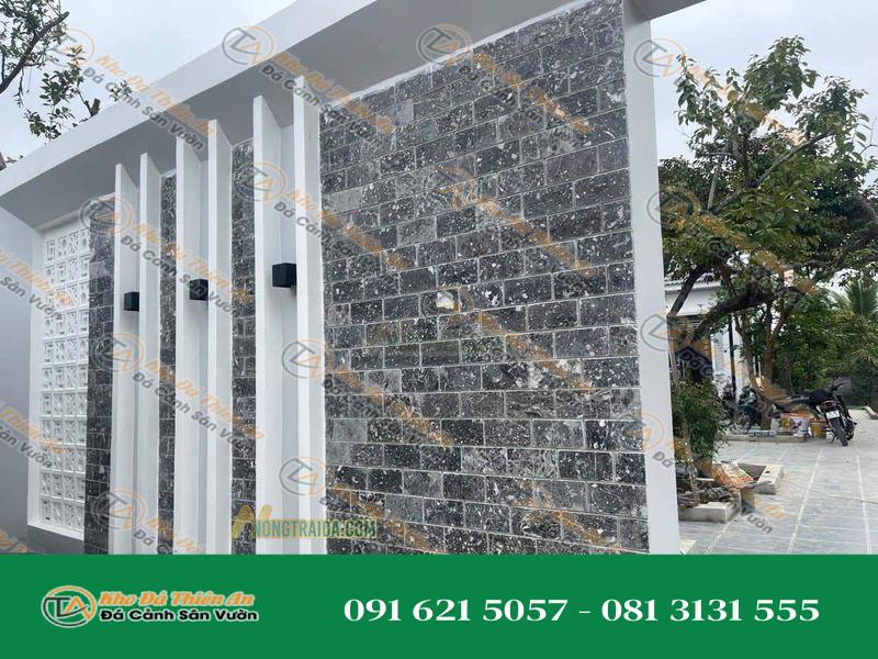 Đá cẩm thạch xám tia sét ốp tường rào