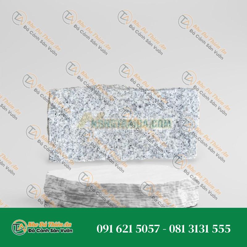 Đá chẻ cubic 10x10x20cm, granite trắng muối tiêu
