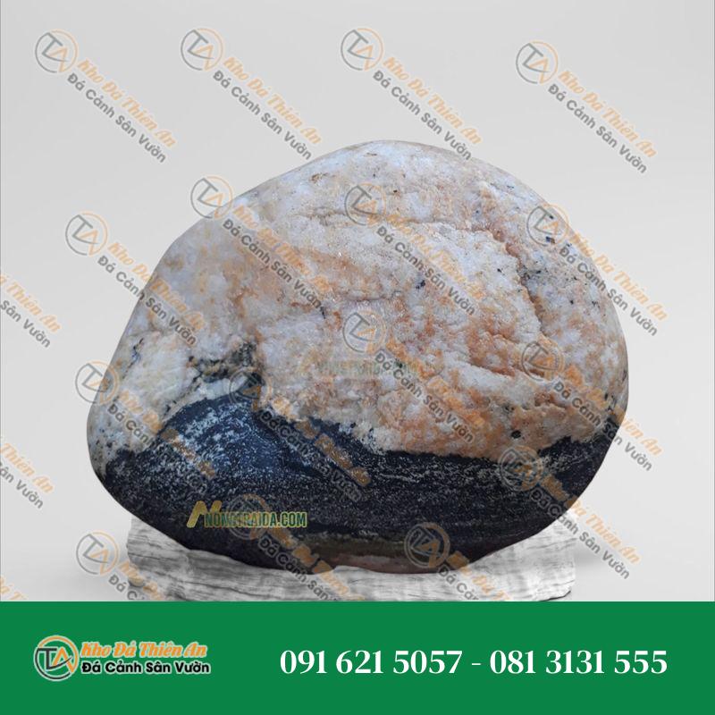 Đá cuội vân mây bo hồ cá 26x20cm
