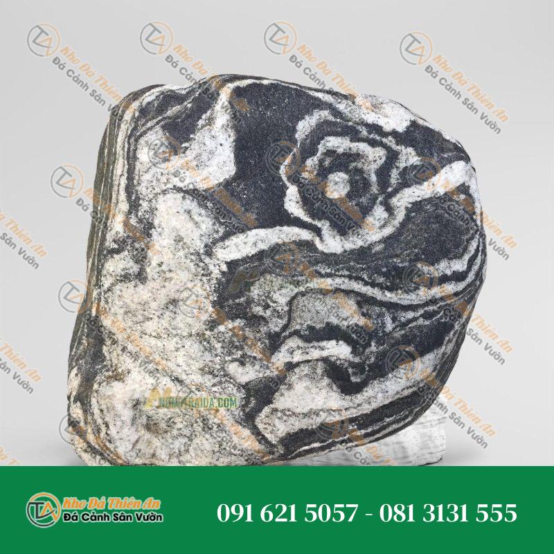 Đá cuội vân mây bo hồ cá Koi 27x23cm