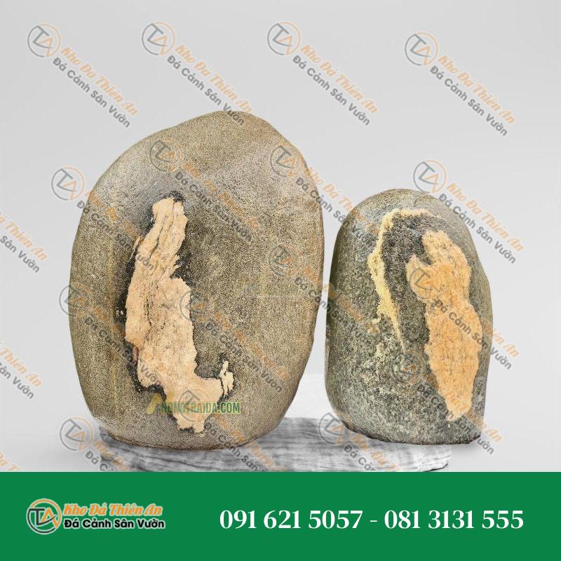 Đá cuội vân mây làm bể cá 24x27cm