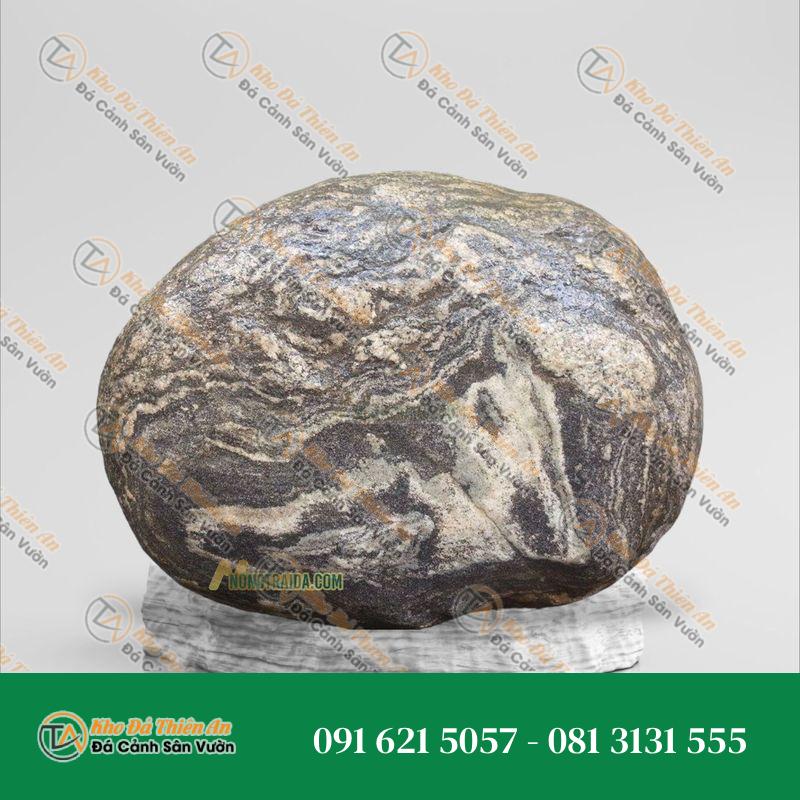 Đá cuội vân mây làm hồ cá Koi 19x23cm