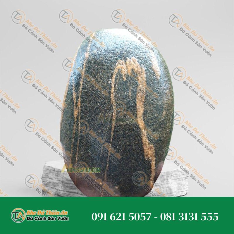 Đá cuội vân mây làm sân vườn 19x21cm