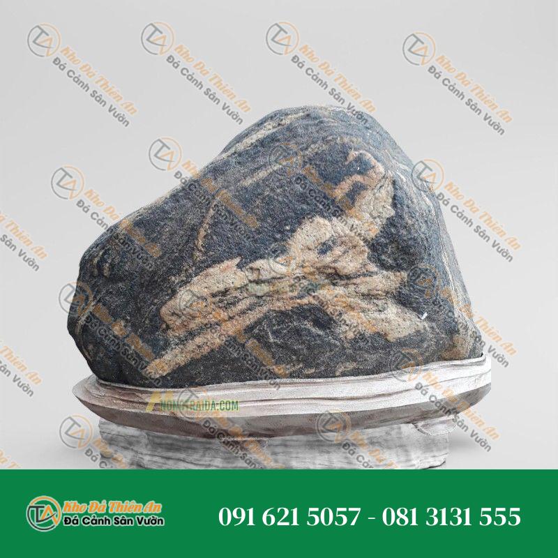 Đá cuội vân mây làm sân vườn 20x18cm