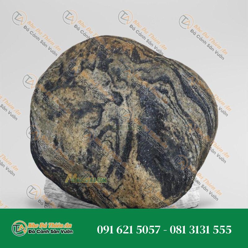 Đá cuội vân mây làm sân vườn 21x25cm
