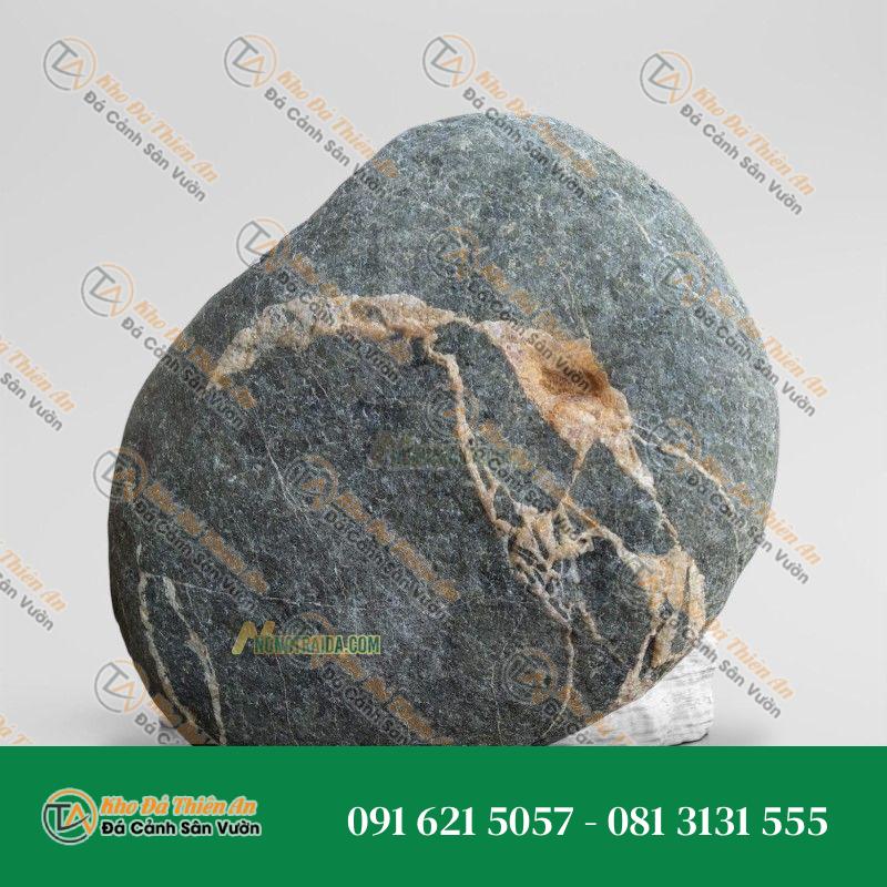Đá cuội vân mây làm sân vườn 23x19cm