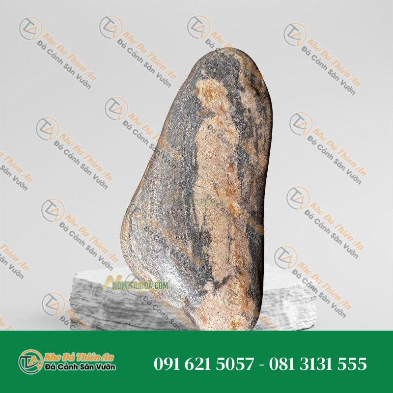 Đá cuội vân mây làm sân vườn 23x24cm
