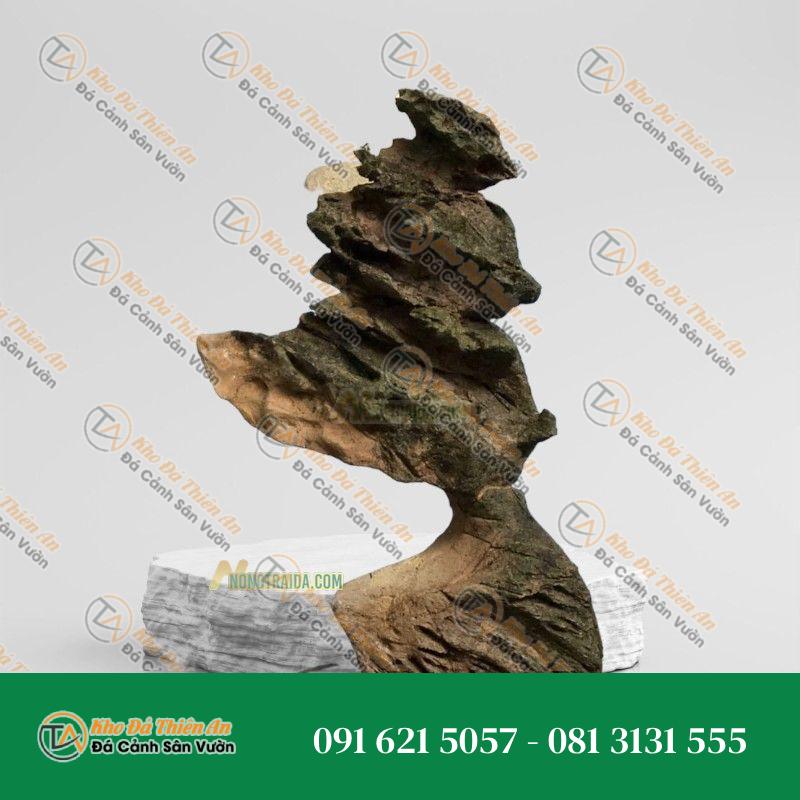 Đá da voi làm thác nước 87x48cm