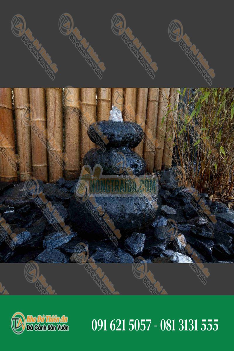 Đá đài phun nước Cairn bằng đá nham thạch 3 viên