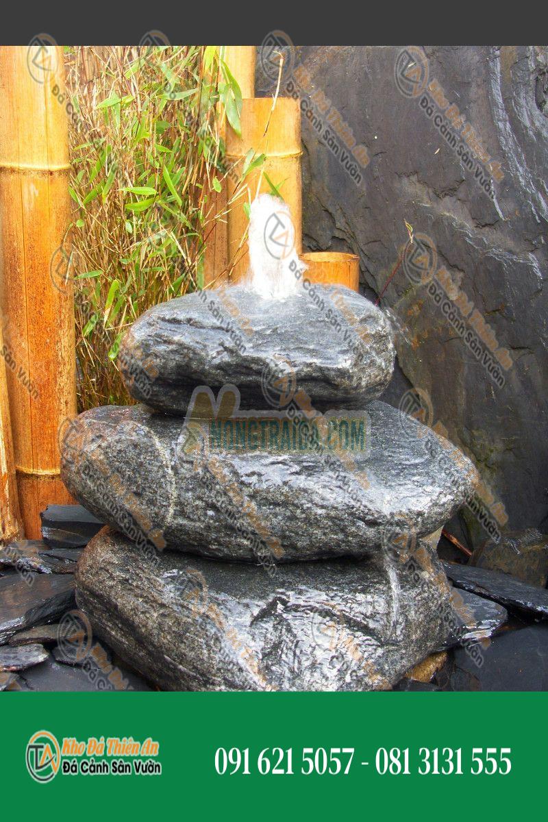 Đá đài phun nước Cairn bằng đá tảng 3 viên