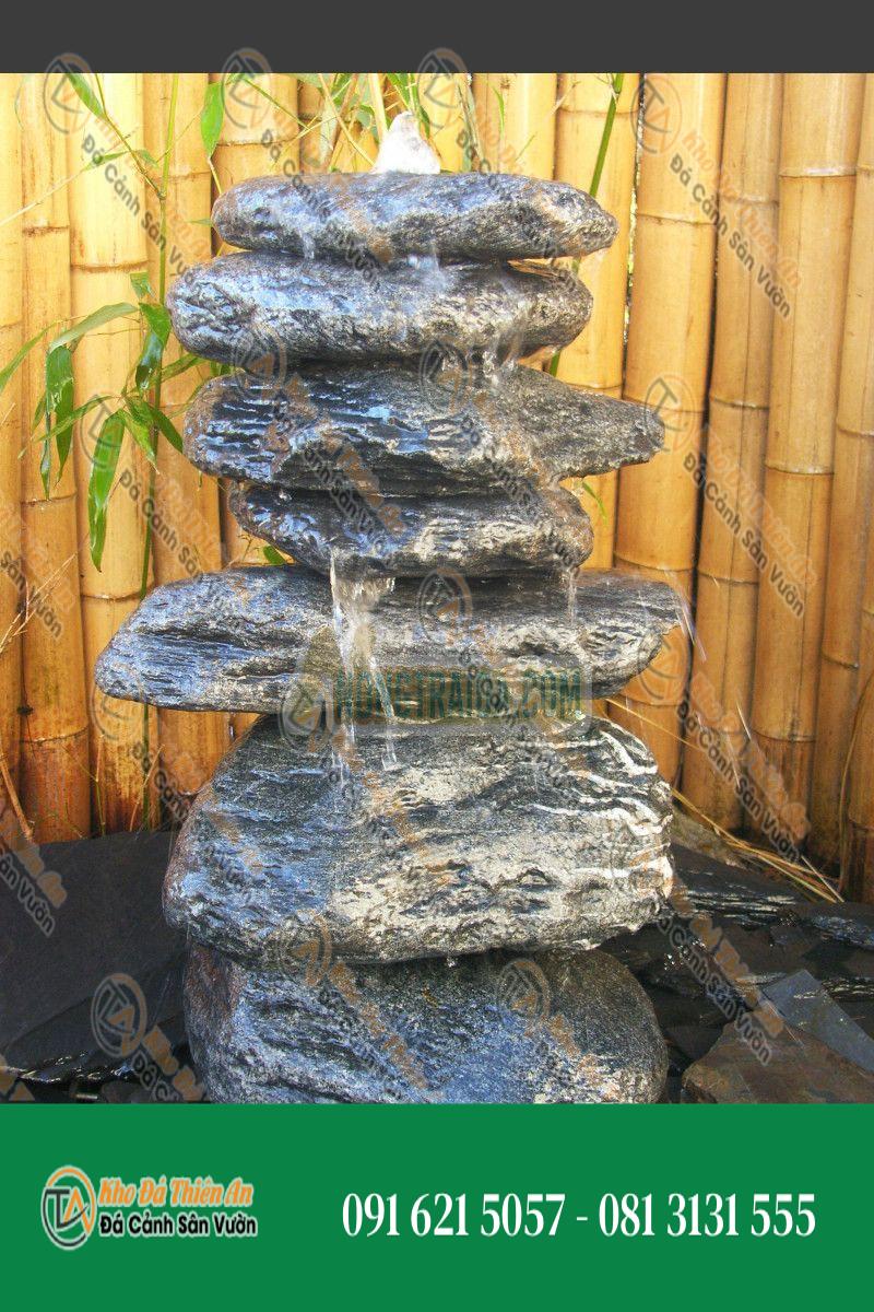 Đá đài phun nước Cairn bằng đá tảng 7 viên