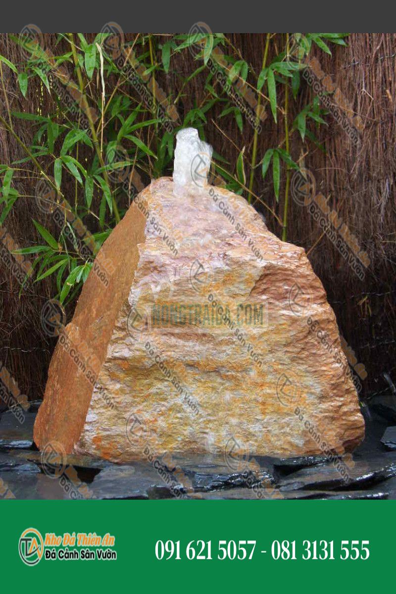 Đá đài phun nước đá phiến đỏ 50cm