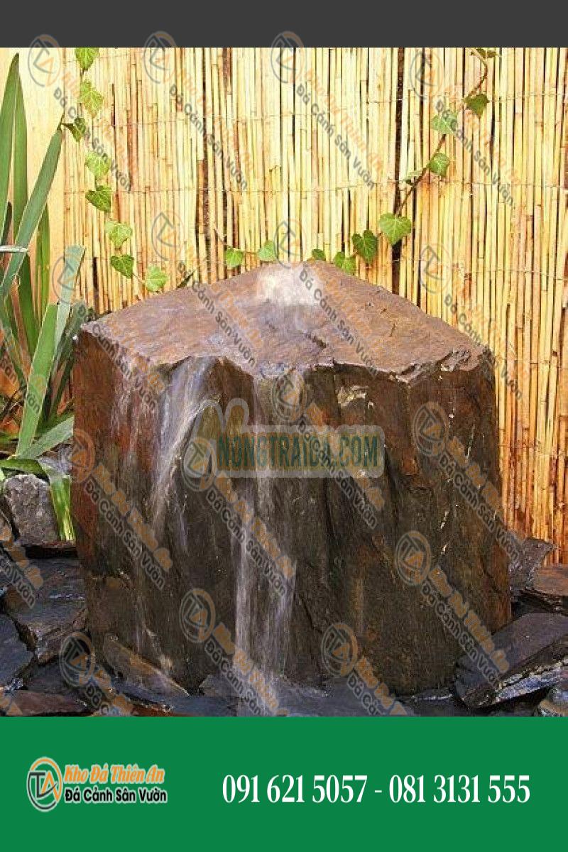 Đá đài phun nước đá phiến xám đen 30cm