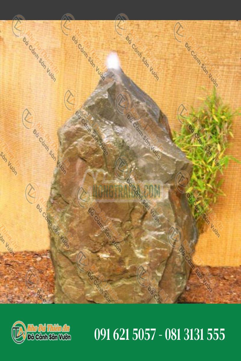 Đá đài phun nước vườn bằng đá sa thạch be 105cm