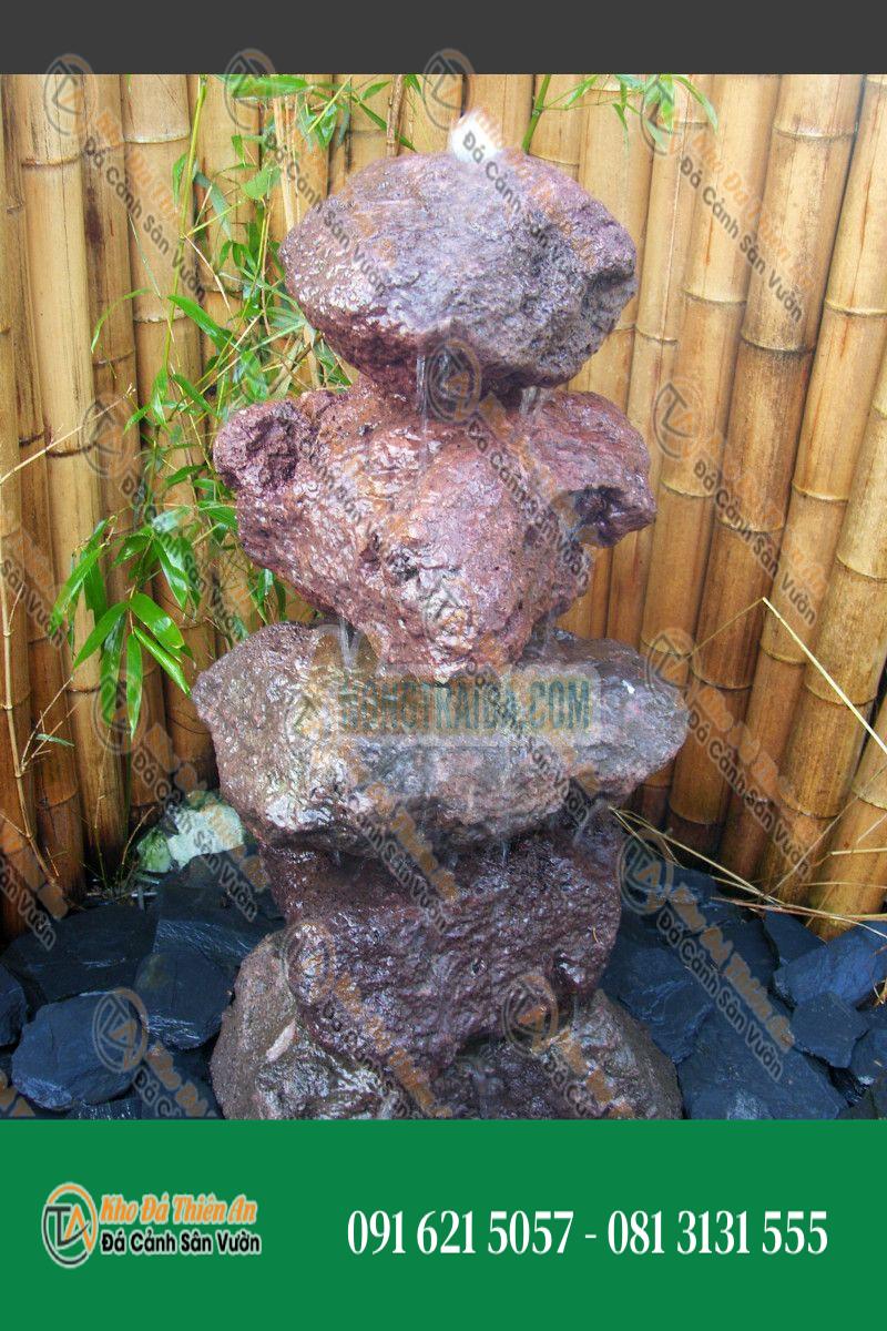 Đá đài phun nước vườn Cairn bằng nham thạch 5 viên