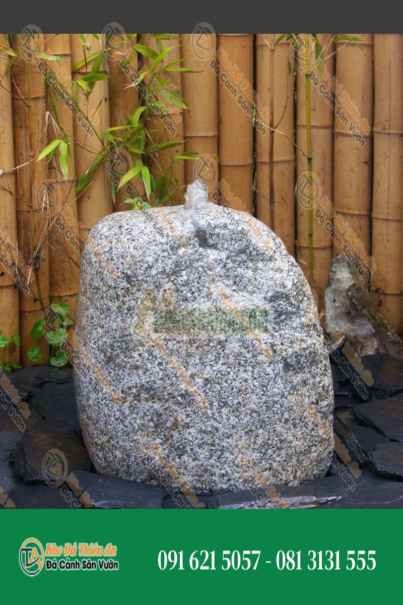 Đá đài phun nước vườn đá granit xám 45cm