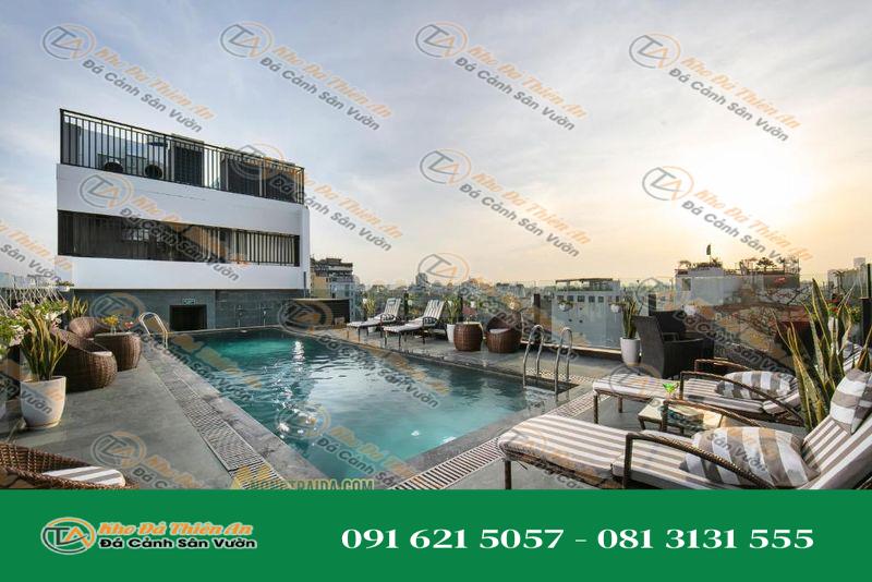 Đá đen ốp lát hồ bơi 30x60cm biệt thự May De Ville Premier