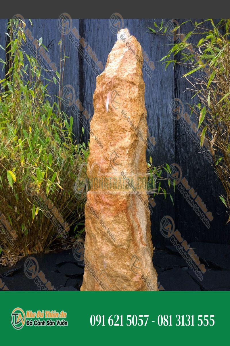 Đá làm đài phun nước Monolith grés màu be 80cm
