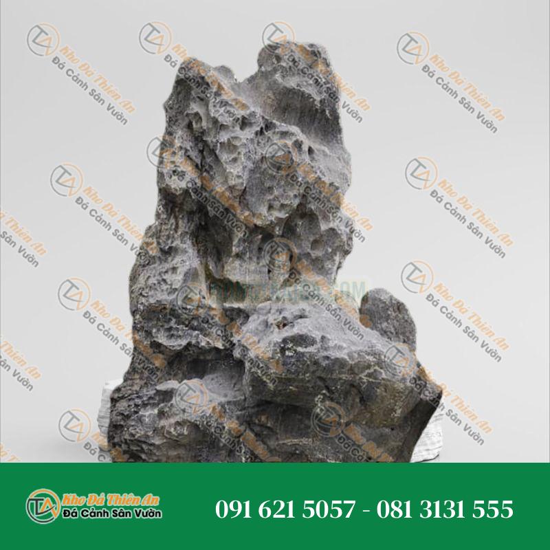 Đá lũa đen tự nhiên đặt vườn 1.8×1.1m