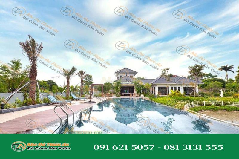 Đá ốp lát tự nhiên cho khu nghỉ dưỡng tại Pom Retreat Villa Ba Vi