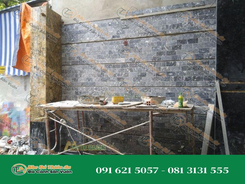 Đá ốp mặt tiền cẩm thạch xám
