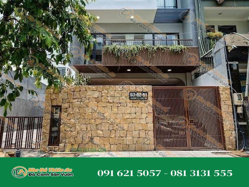 Đá rối granite vàng ốp mặt tiền