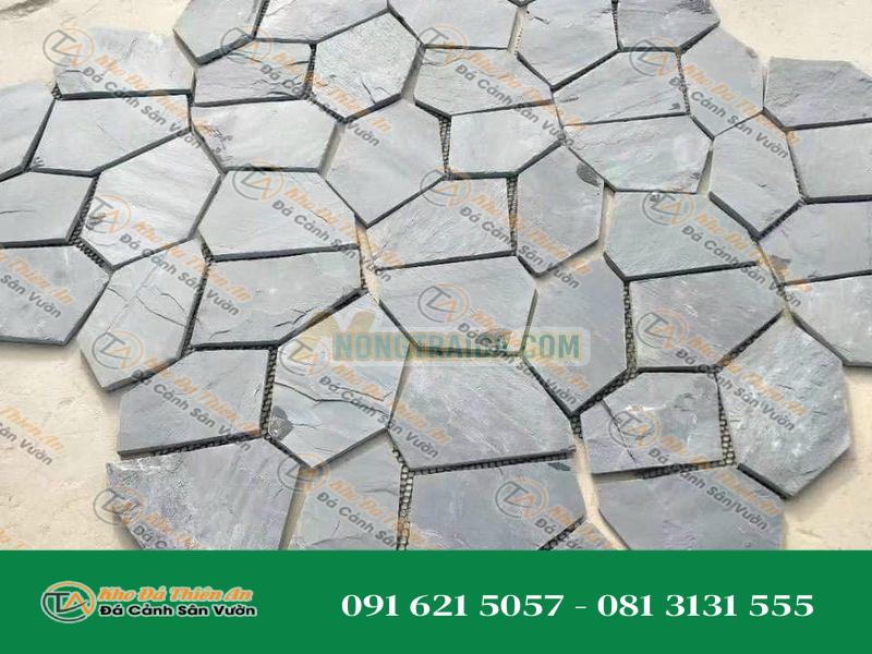 Đá rối Lai Châu, màu đen, cạnh cắt thẳng