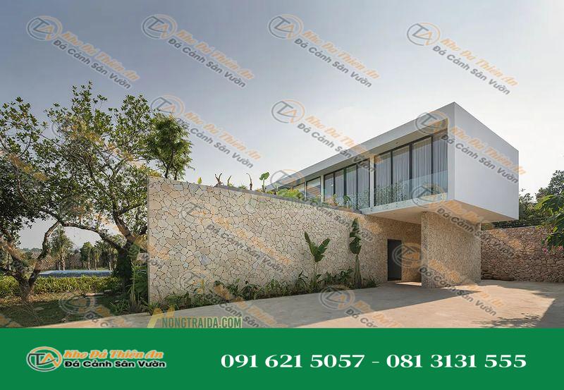 Đá rối vàng ốp mặt tiền xịn xò