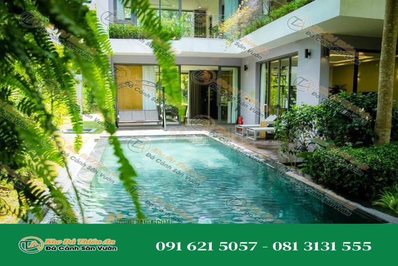 Đá sọc dưa lát hồ bơi tự nhiên tại hum.stay