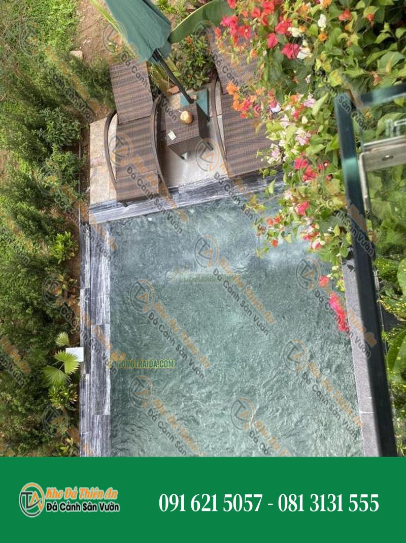 Đá sọc dưa ốp lát bể bơi tại BOM HOMES