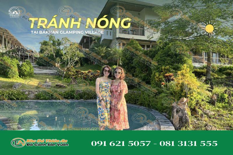 Đá sọc lưa ốp lát bể bơi tại BAKHAN VIEWEST GLAMPING