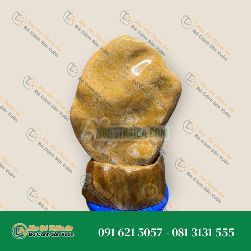 Đá tảng phong thuỷ cẩm thạch vân gỗ 80cm