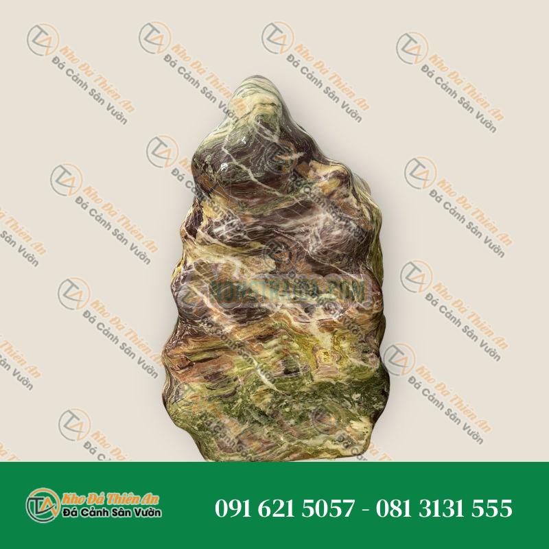 Đá tảng phong thuỷ thổ cẩm ngũ sắc 78cm