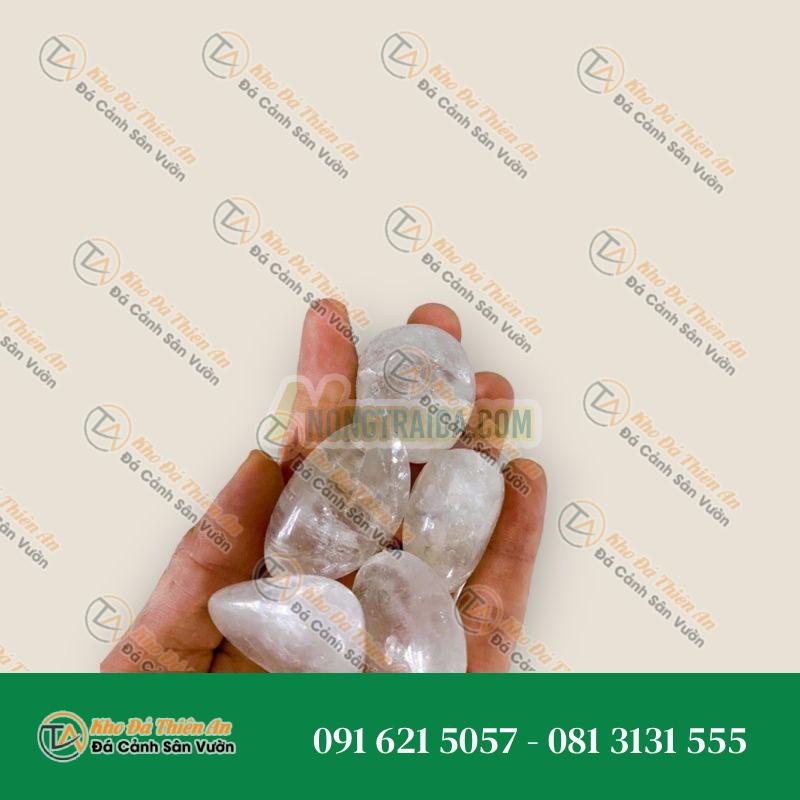 Đá thạch anh trắng phong thủy dạng hạt sỏi