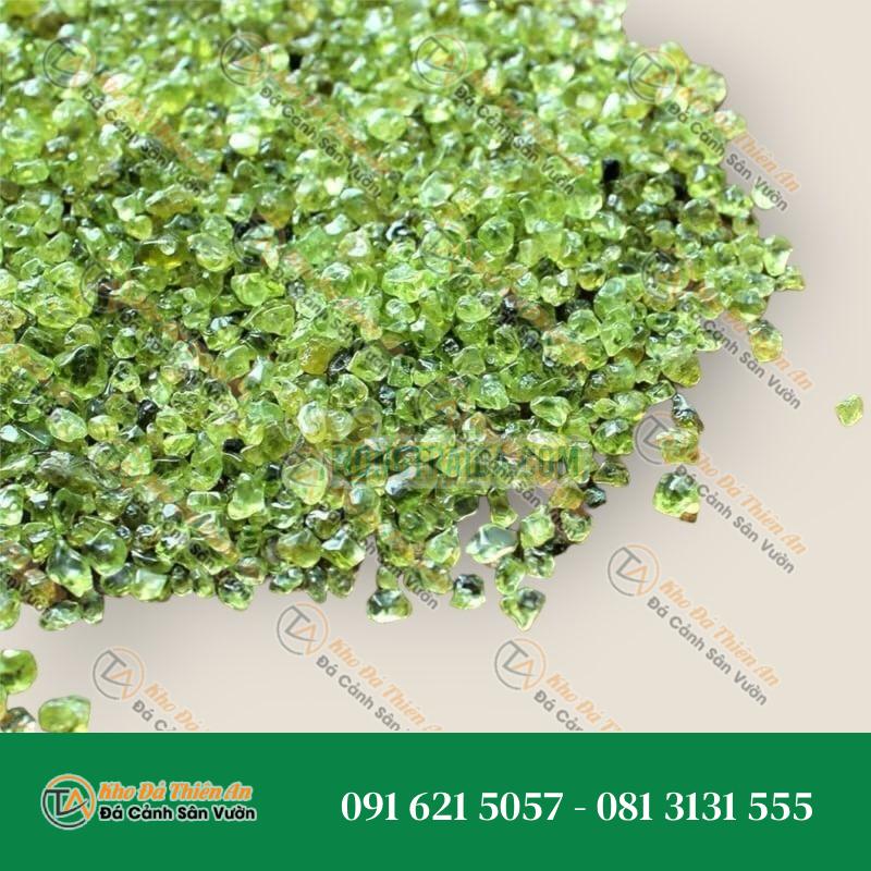 Đá thạch anh vụn peridot xanh