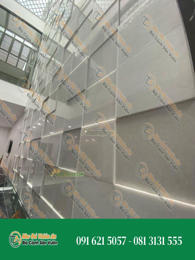Đá trắng muối ốp tường rào