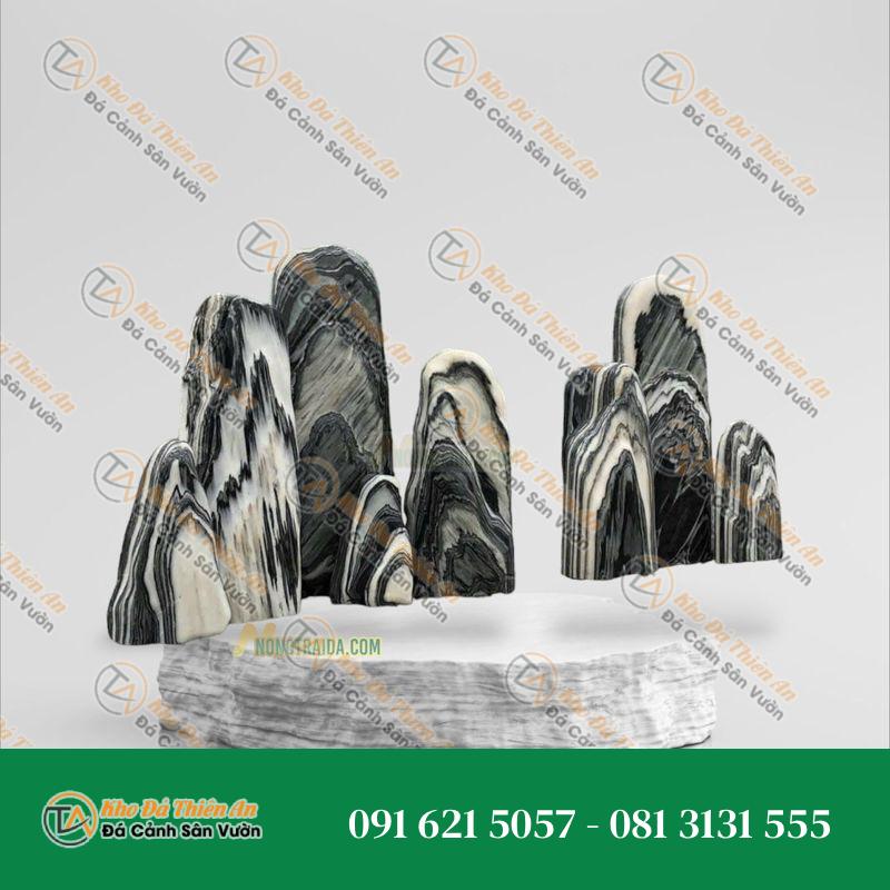 Đá tuyết sơn dựng hòn non bộ 54x95cm