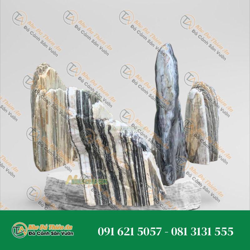 Đá tuyết sơn làm hòn non bộ 37x82cm